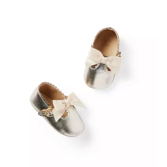 Janie and Jack Other - Janie and Jack Metallic Bow Ballet Flat size 6-12M